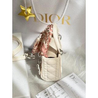 Túi xách CD Lady micro tag bạc