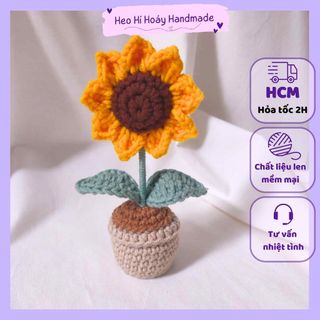 Chậu hoa hướng dương mini bằng len by Heo Hí Hoáy