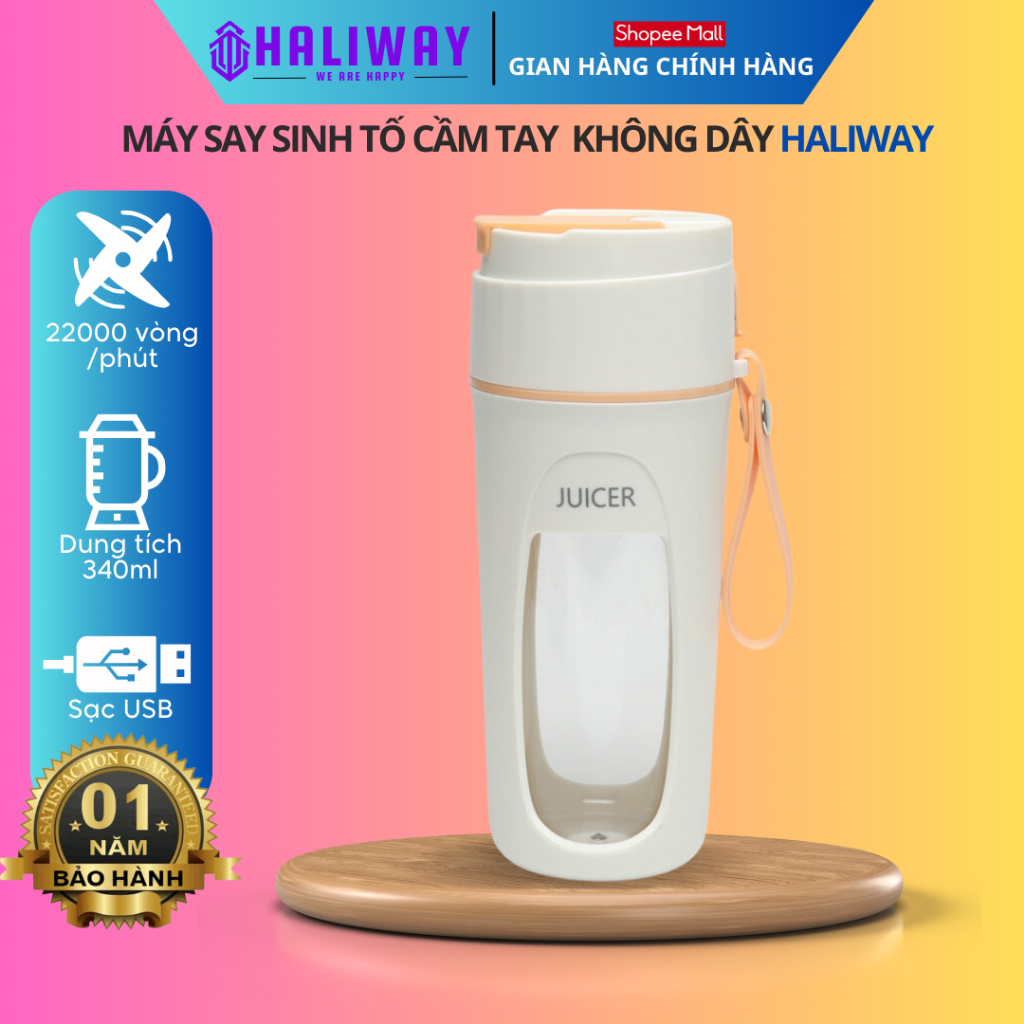 Máy xay sinh tố cầm tay HALIWAY 6 lưỡi,máy xay đá, xay hoa quả dễ dàng, công suất mạnh 55W - MX2