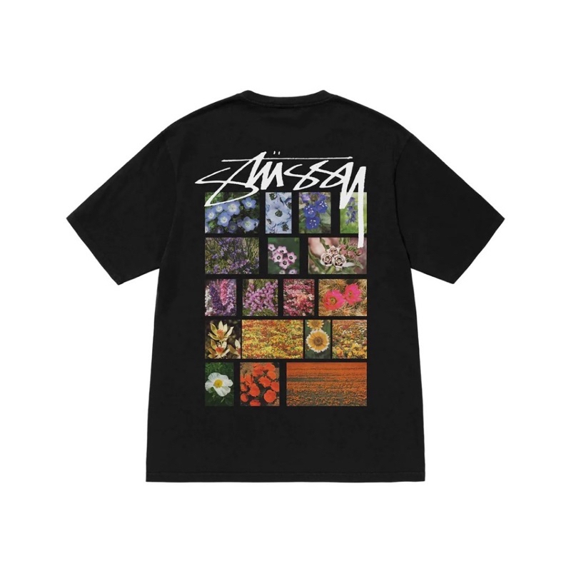 Áo thun STUSSY Flower grid hoạ tiết cao cấp, phông nam nữ Unisex full bọc tag