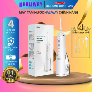 Máy Tăm Nước Cầm Tay Cao Cấp HALIWAY Chính Hãng Tặng Kèm 4 Vòi Phun, Bảo Hành 12 Tháng