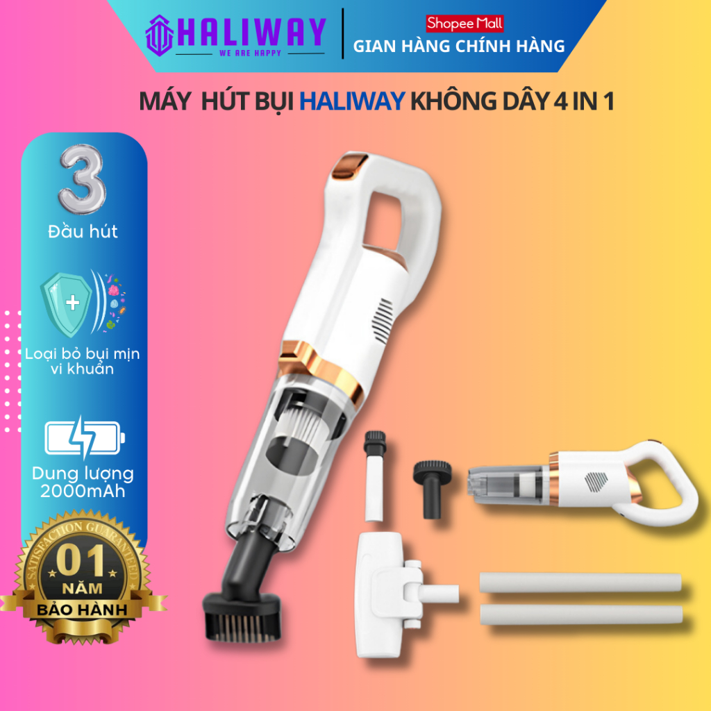 Máy Hút Bụi 3in1 HALIWAY Cao Cấp Với Công Suất 8500PA Lực Hút Mạnh Mẽ - MHB1