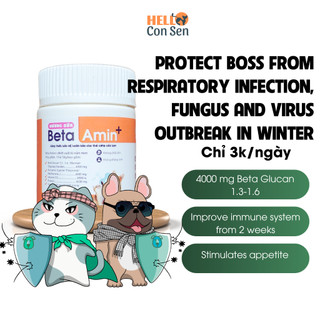 Bột Beta Amin tăng cường đề kháng vitamin bổ sung dinh dưỡng chó mèo hỗ trợ ổn định đường ruột 50gr