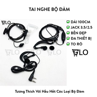 Tai Nghe Bộ Đàm Baofeng, Moto, Kenwood Loại 2 Đầu Jack 3.5li và 2.5li