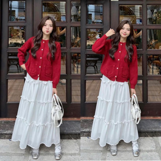 ÁO LEN CADIGAN CÚC NGỌC 7375 LÔNG THỎ 2 TÚI BỤNG TIỂU THƯ