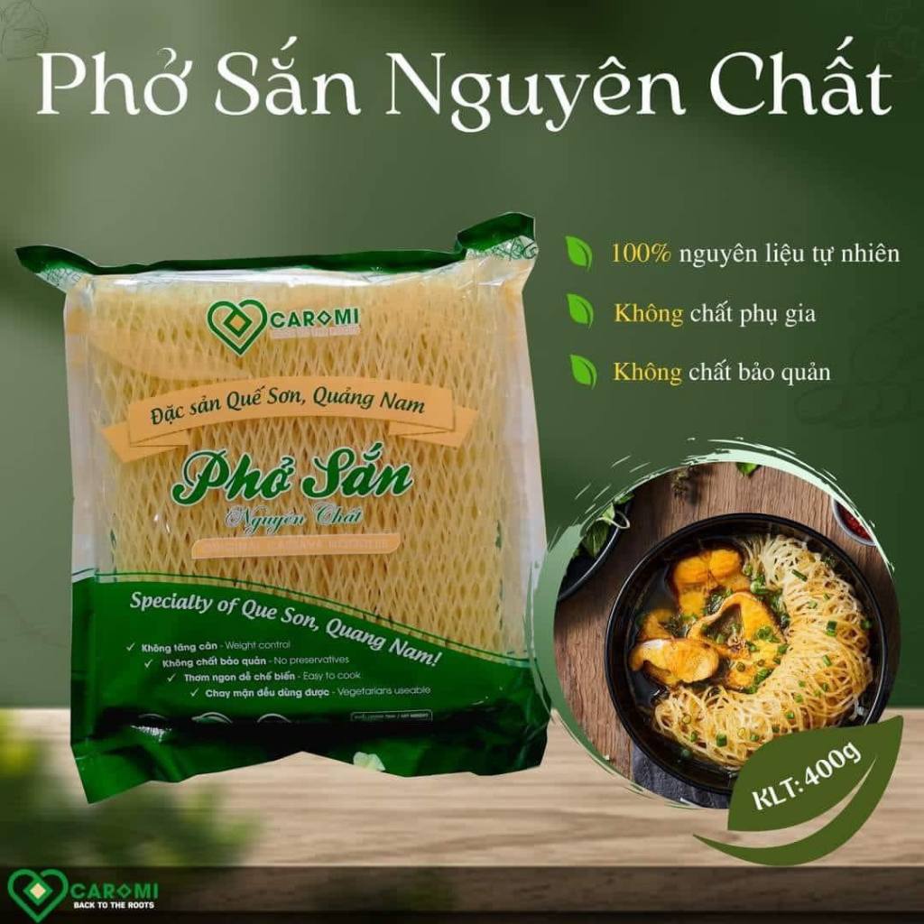 Phở Sắn Caromi 400g - Phở Sắn Nguyên Chất - Không gluten phù hợp cho cả người ăn kiêng và tiểu đường- Đặc Sản Quảng Nam