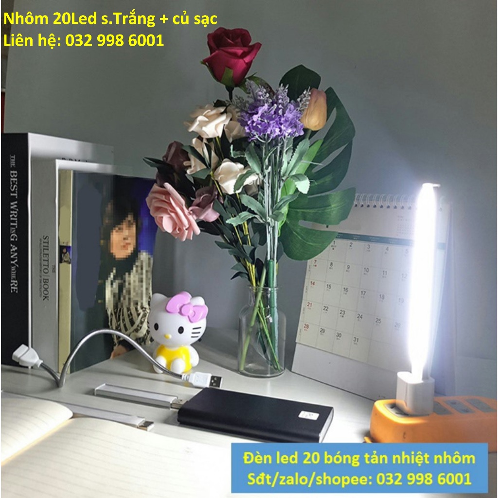 Thanh đèn LED usb siêu sáng Mag190 20led nhôm tản nhiệt thích hợp để bàn học magic2