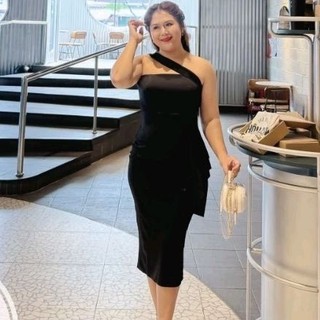 Đầm body big size nhún bèo bên hông từ 55kg-90kg, đầm body đi tiệc, hình thật (bigsize, to, lớn, béo, mập, size lớn, bự)