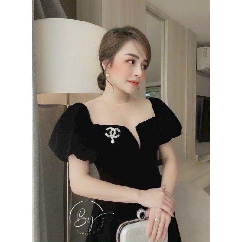 Bigsize 50-95kg: Đầm nhung phối lưới