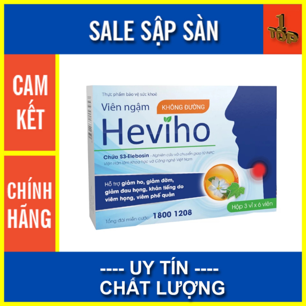 Viên Ngậm Heviho (18v) hỗ trợ giảm ho, giảm đờm, giảm đau họng, khản tiếng - Top 1 Pharmacy