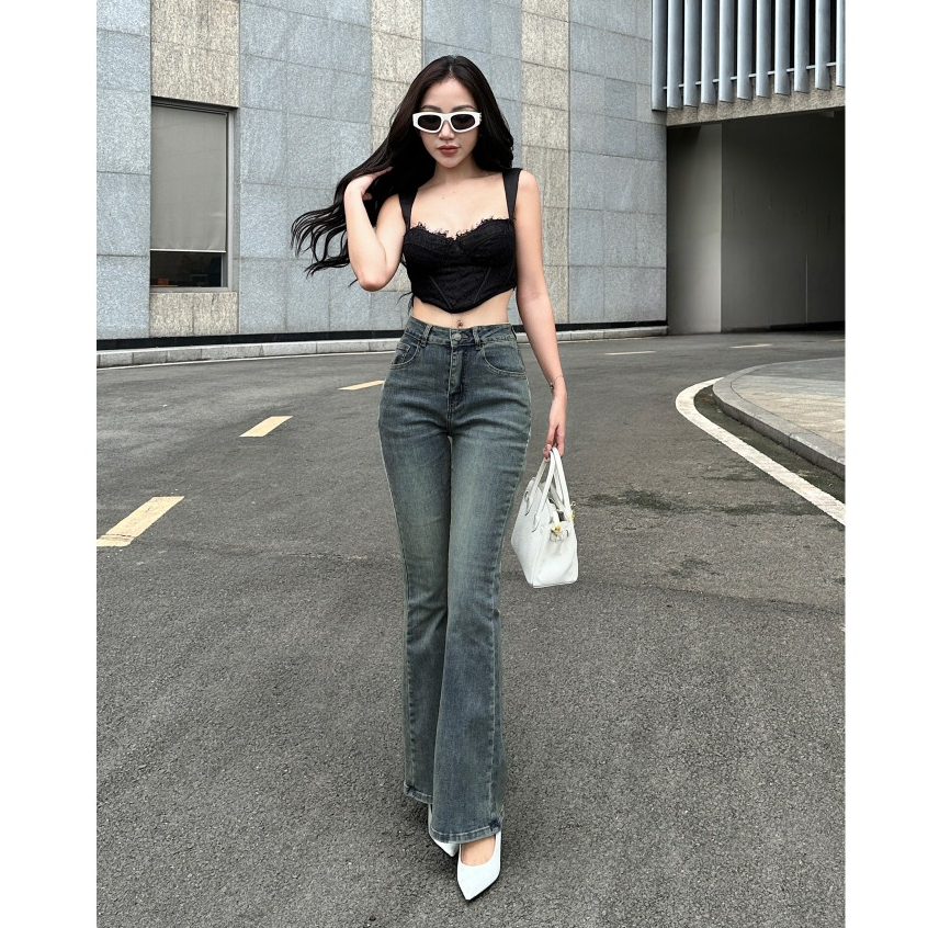 Quần skinny jean ống loe màu retro TiQi Jeans G2-327