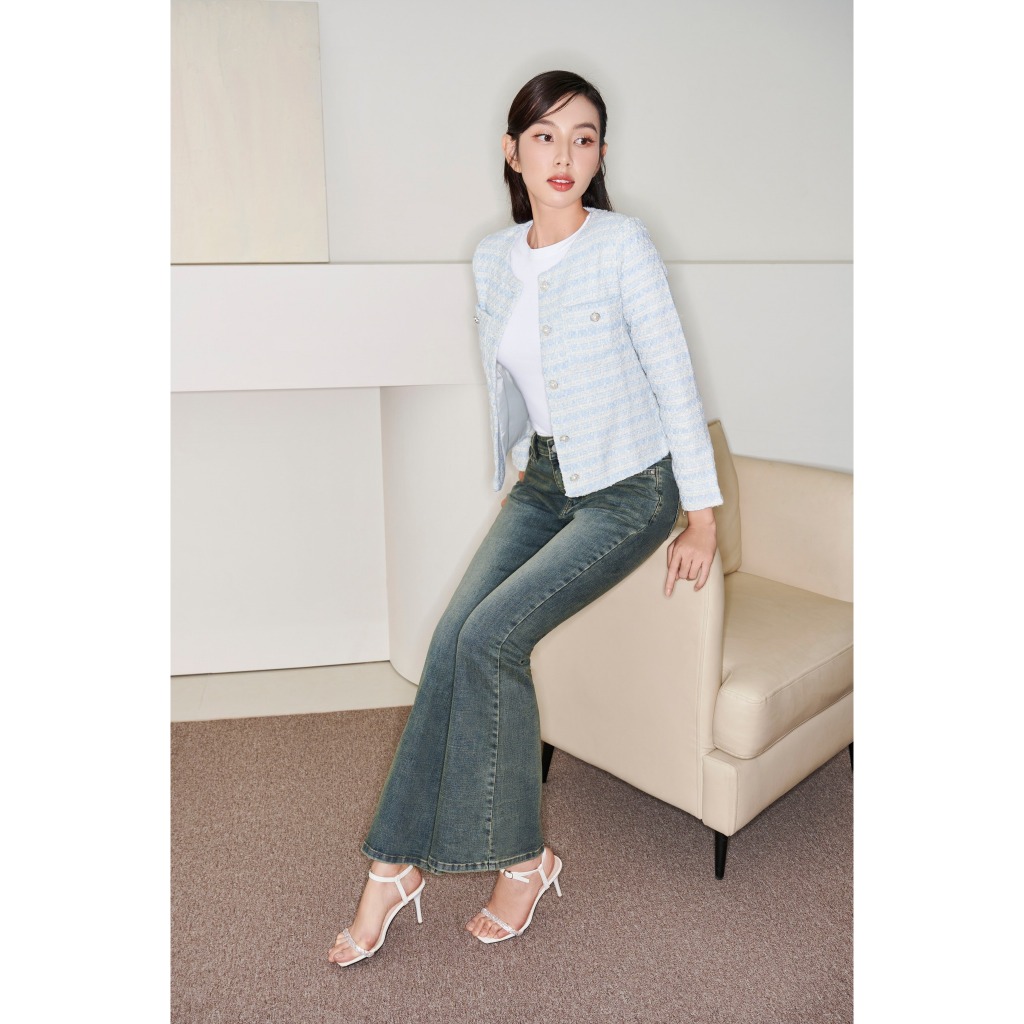 Quần skinny jean ống loe màu retro TiQi Jeans G2-327