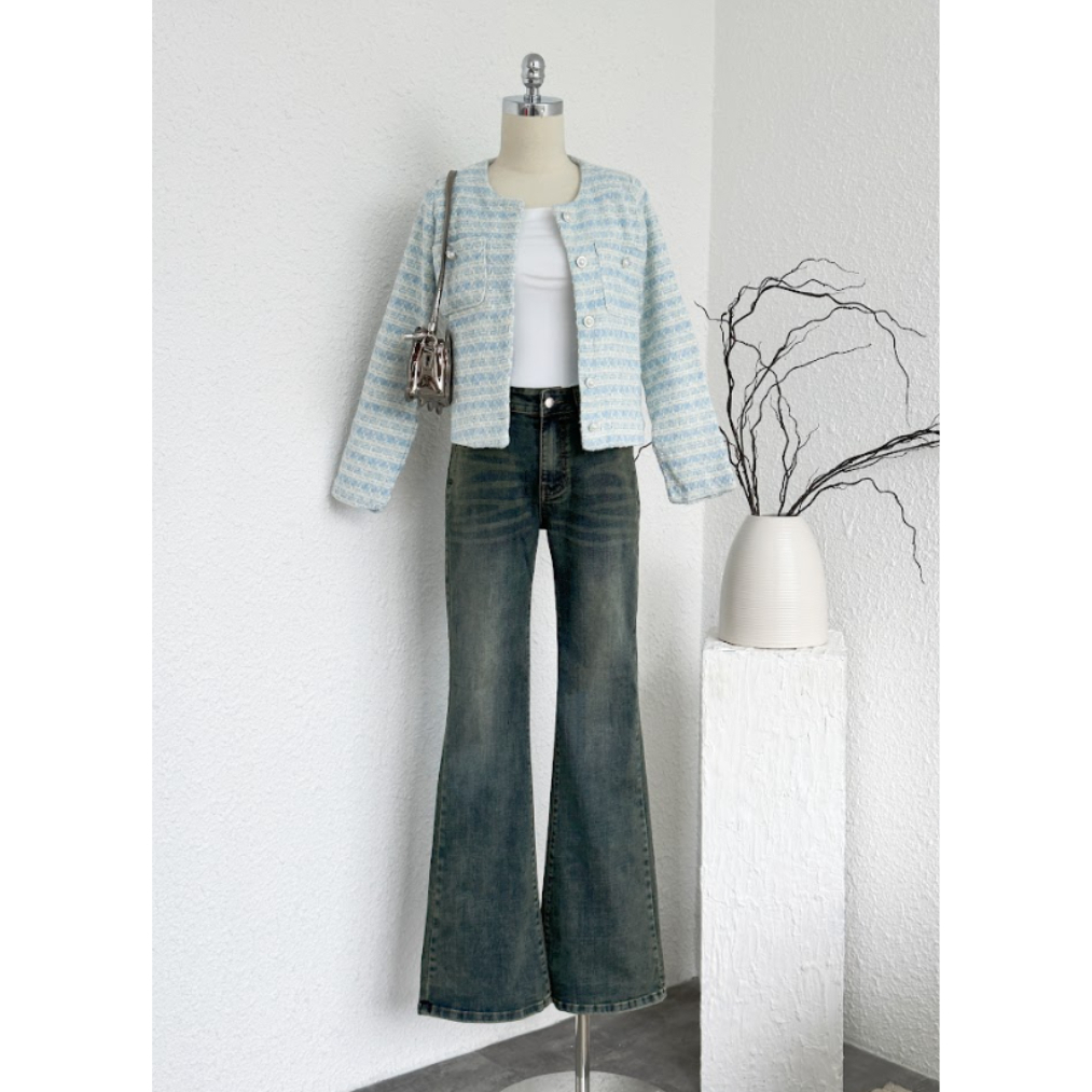 Quần skinny jean ống loe màu retro TiQi Jeans G2-327