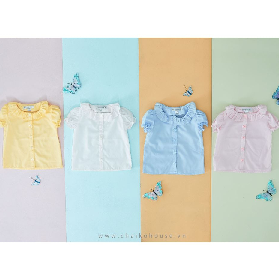 Áo sơ mi Lily tay ngắn vải kate cho bé Chaiko House AL01