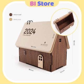 Lịch để bàn làm việc 2024 (có lịch âm), lịch ngôi nhà đa năng đựng đồ - decor trang trí bàn làm việc BI DECOR STORE
