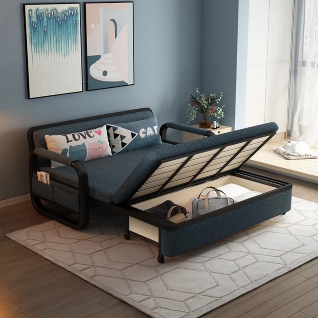 Sofa giường gấp gọn thông minh đa năng có ngăn chứa đồ , Ghế giường sofa cao cấp tiết kiệm không gian