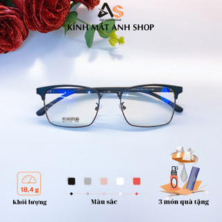 Kính vuông thời trang nam nữ chất liệu khung kính kim loại kết hợp gọng kính nhựa dẻo bền đẹp phụ kiện  2723A