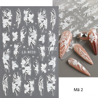 Sticker lụa 5d vân sần nổi hoạ tiết hoa