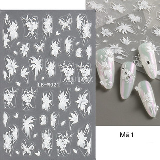 Sticker lụa 5d vân sần nổi hoạ tiết hoa