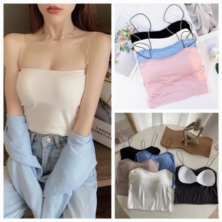 Áo 2 Dây Sợi Bún Có Đệm Ngực Kiểu Dáng Thon Gọn Thời Trang