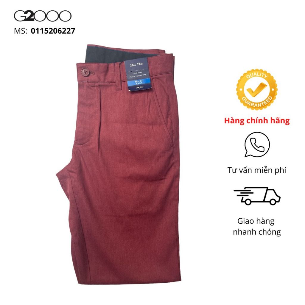 Quần Kaki Nam Slim Fit G2000 (0115206227) Màu Đỏ
