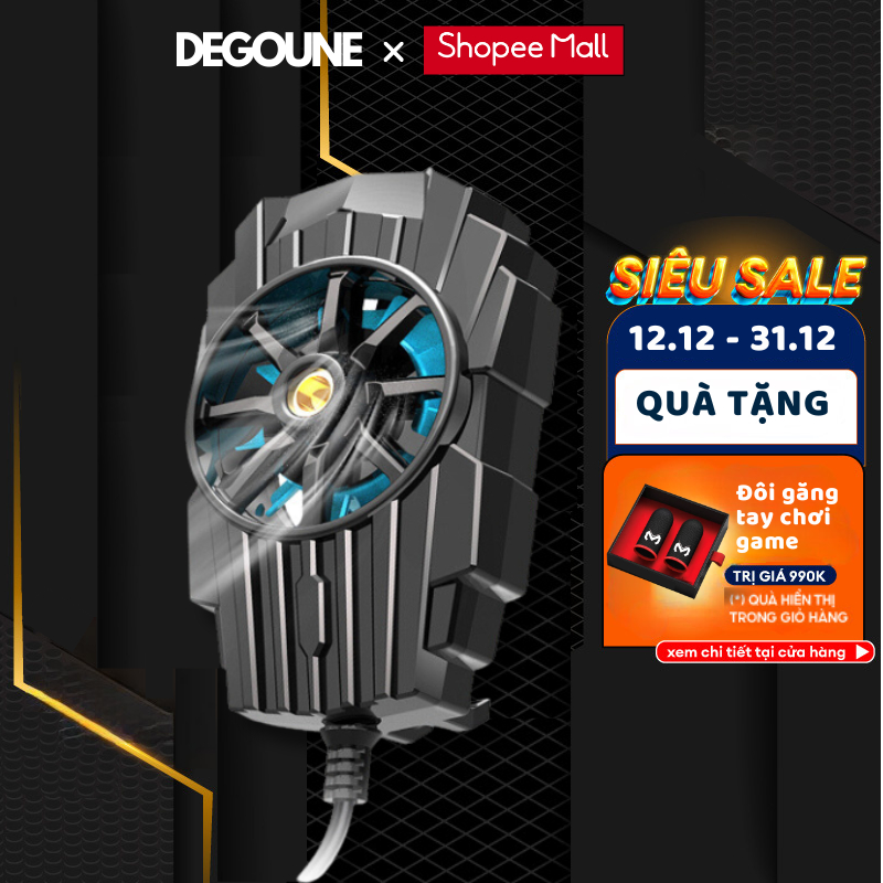 Quạt Tản Nhiệt Điện Thoại MEMO G6 DEGOUNE Sò Lạnh Siêu Tốc Không Nóng Máy Chơi Game Mobile PUBG FF LIÊN QUÂN - Mới