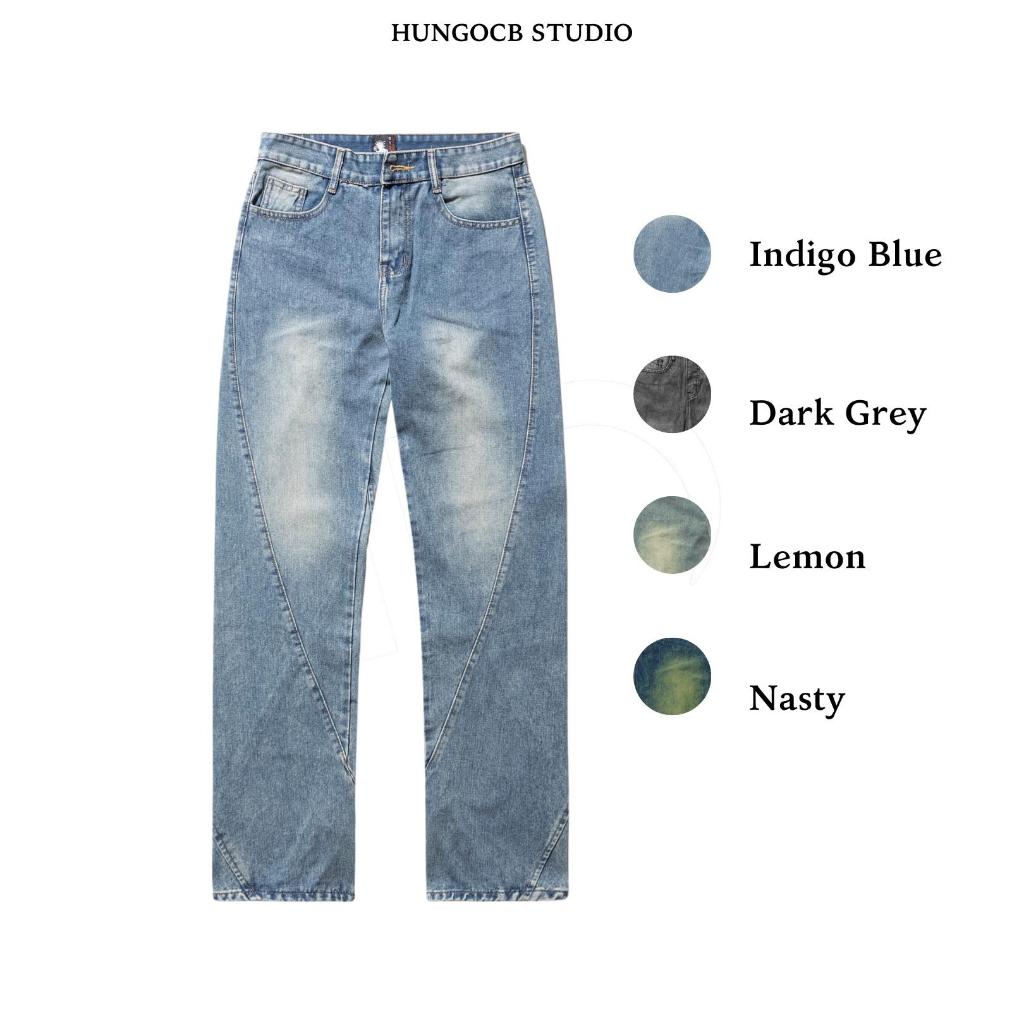 ZIPPER JEANS WASHED PANTS SS23 - Quần Jeans Khóa Xéo -  Hungocb Studio