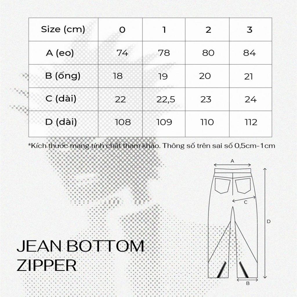 ZIPPER JEANS WASHED PANTS SS23 - Quần Jeans Khóa Xéo -  Hungocb Studio
