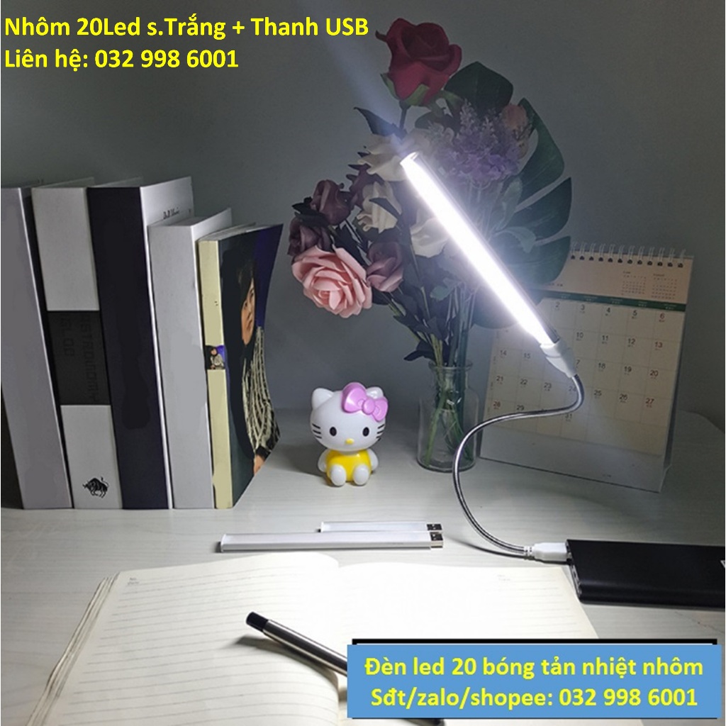 Thanh đèn LED usb siêu sáng Mag190 20led nhôm tản nhiệt thích hợp để bàn học magic2