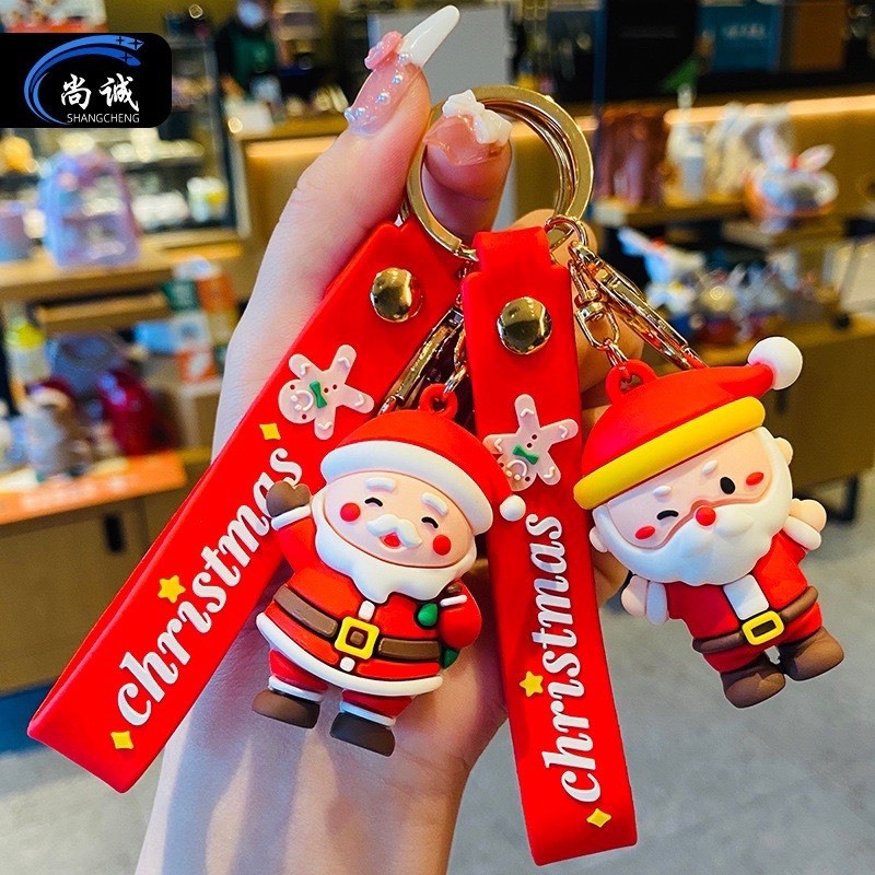 Móc khoá  Noel ông già noel  tặng quà giáng sinh ý nghĩa  , dùng treo balo móc khoá cute