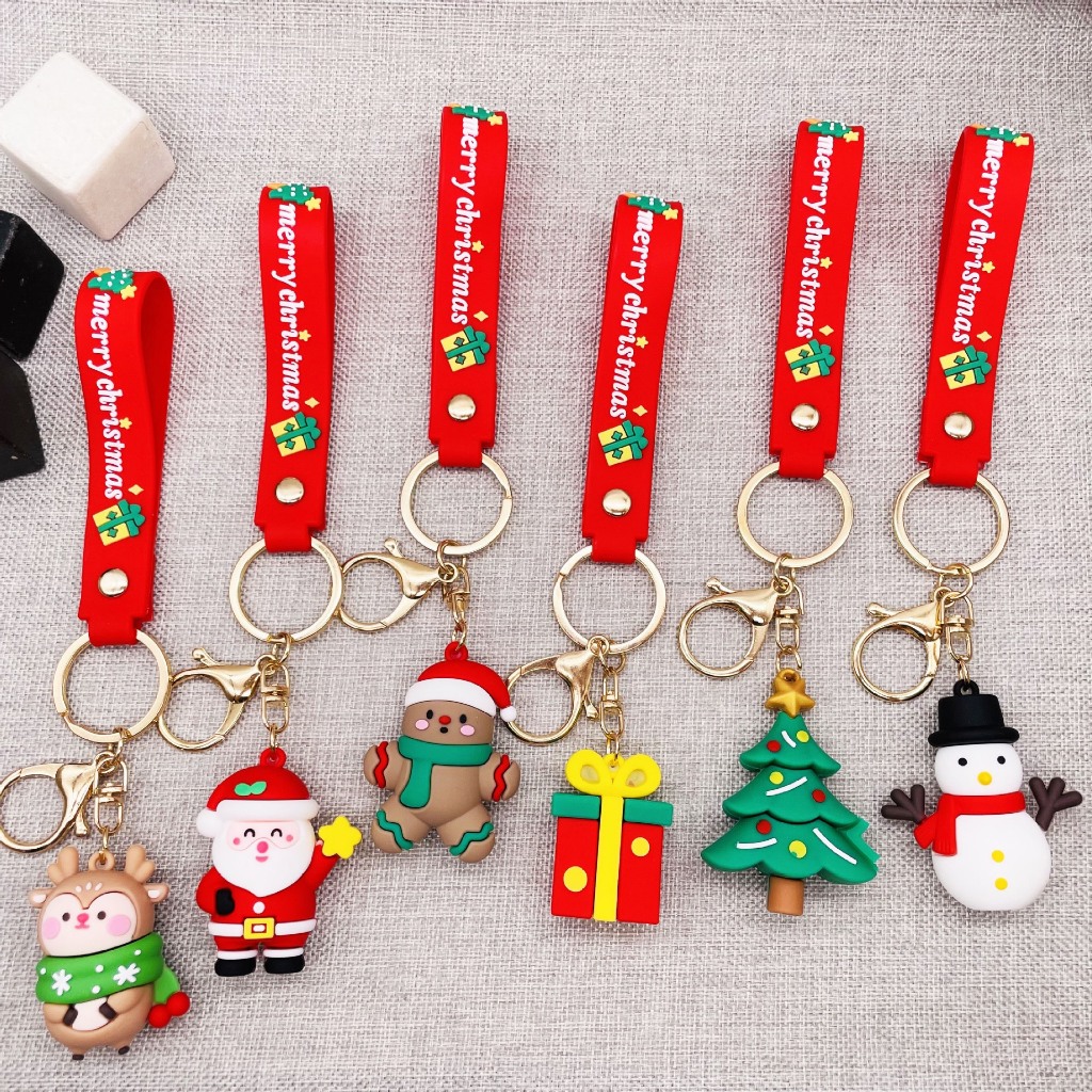 Móc khoá  Noel ông già noel  tặng quà giáng sinh ý nghĩa  , dùng treo balo móc khoá cute