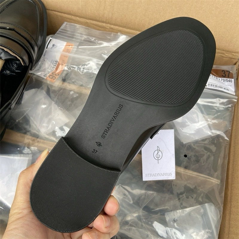 ORDER- Stra Giày moca đính tag gót vuông da mềm 6cm - xuất Âu