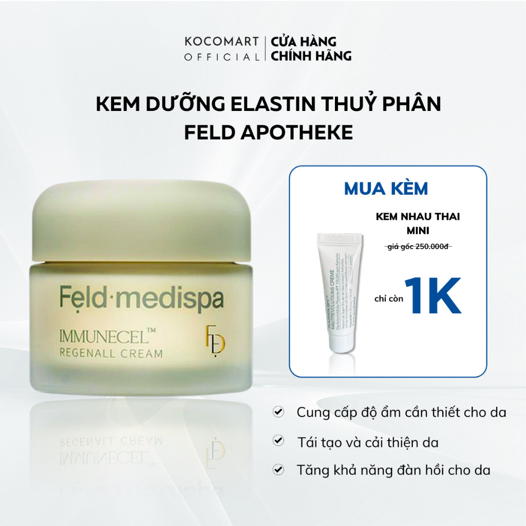 Kem dưỡng da Elastin Thuỷ phân tác động đa tầng trẻ hoá làn da Immunecel Regenall Feld Medispa Feld Apotheke