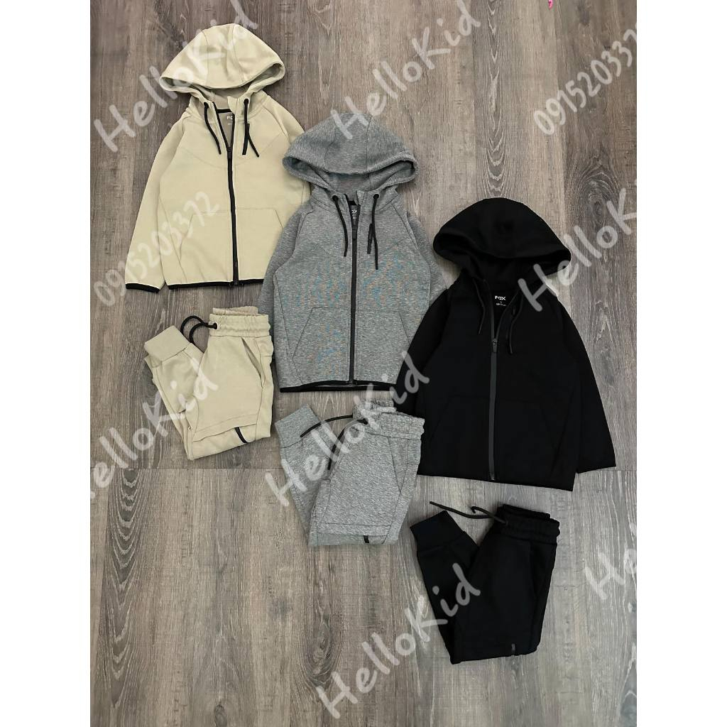 Bộ khoác nỉ ép khoá bên dư xịn cho bé