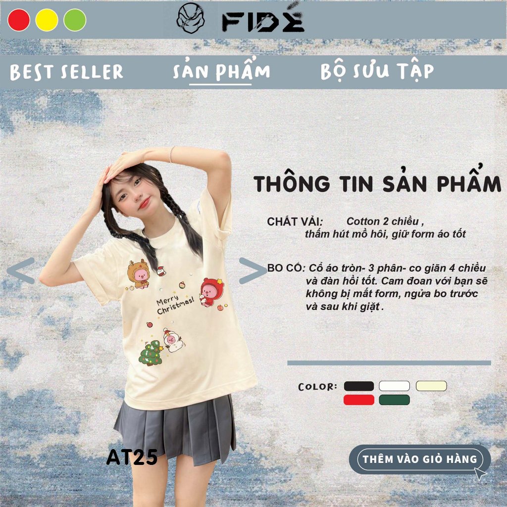 Áo thun FIDE LOOPY Hải Ly unisex form rộng cổ tròn LOOPY - AT25