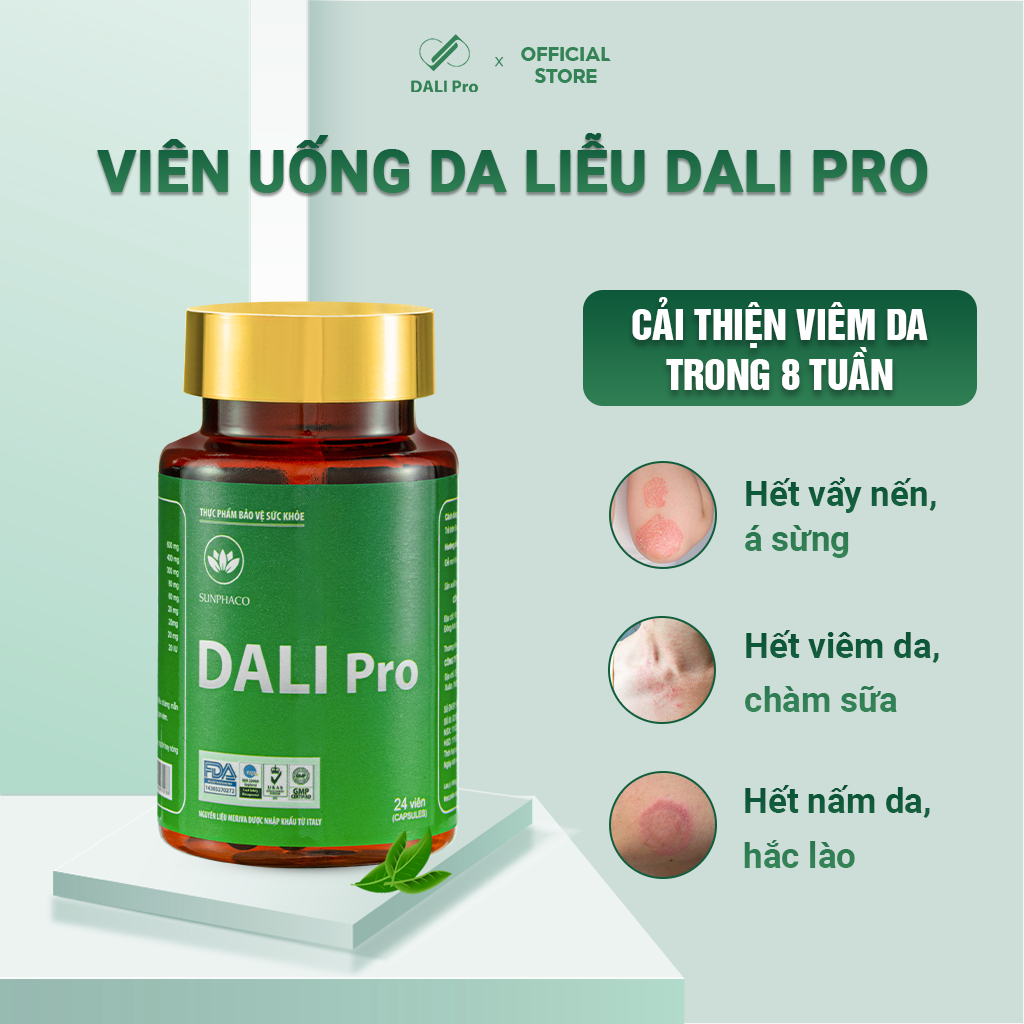 Viên Uống Cho Da DALI Pro Hỗ Trợ Viêm Da Cơ Địa, Nấm Ngứa, Vảy Nến