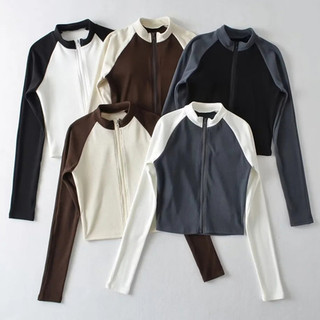 Áo dài tay cao cổ raglan cổ cao mịn màng thoáng mát