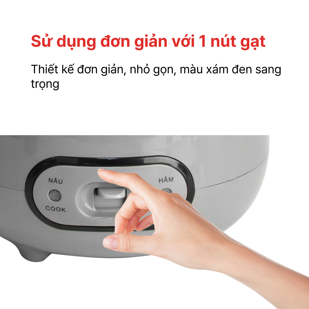 NỒI CƠM ĐIỆN NẮP GÀI 0.8L HAPPYCOOK, HCJ-080G