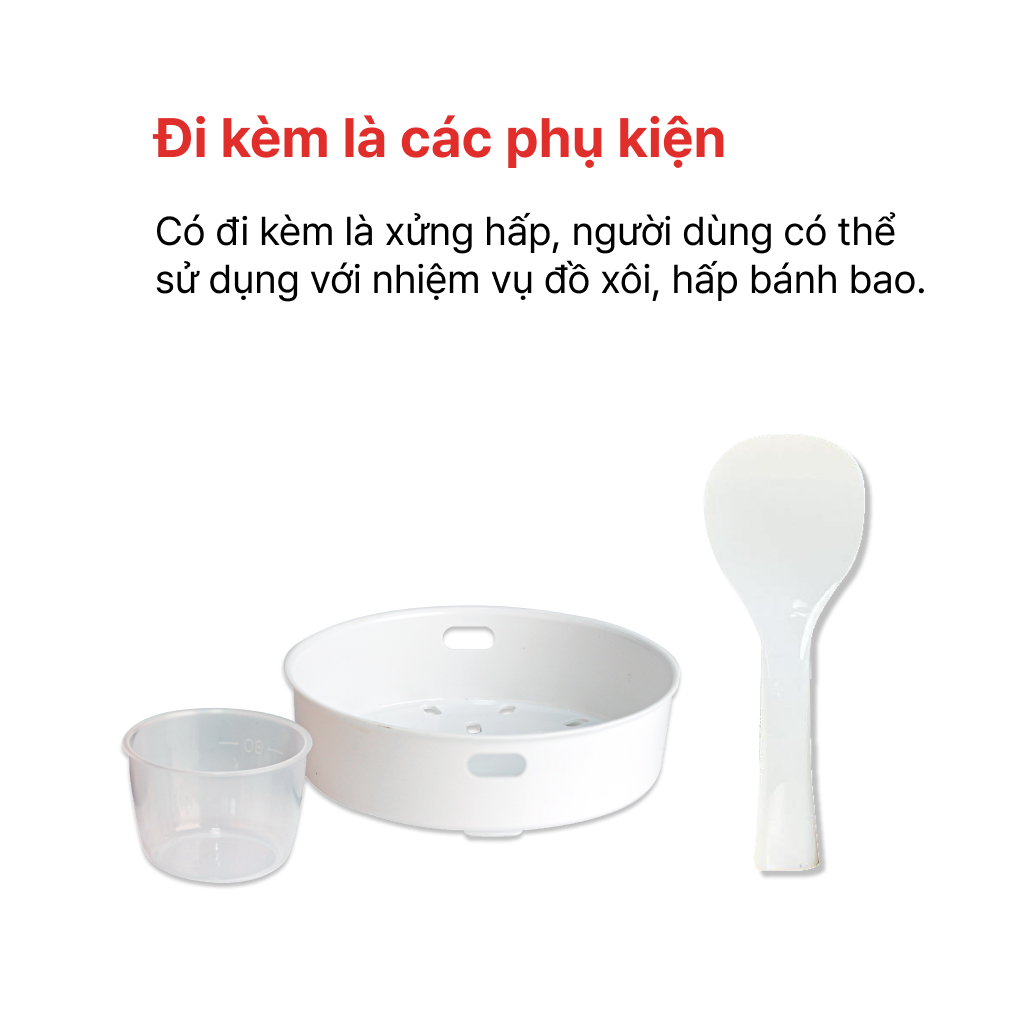 NỒI CƠM ĐIỆN NẮP GÀI 0.8L HAPPYCOOK, HCJ-080G