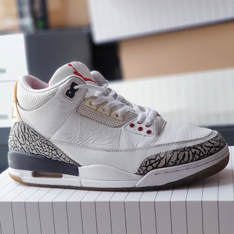 Giày Air Jordan 3 Retro Free Throw Line White, size 43, real 2hand