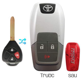 Vỏ độ gập 3 nút theo chìa khoá zin xe Innova Fortuner