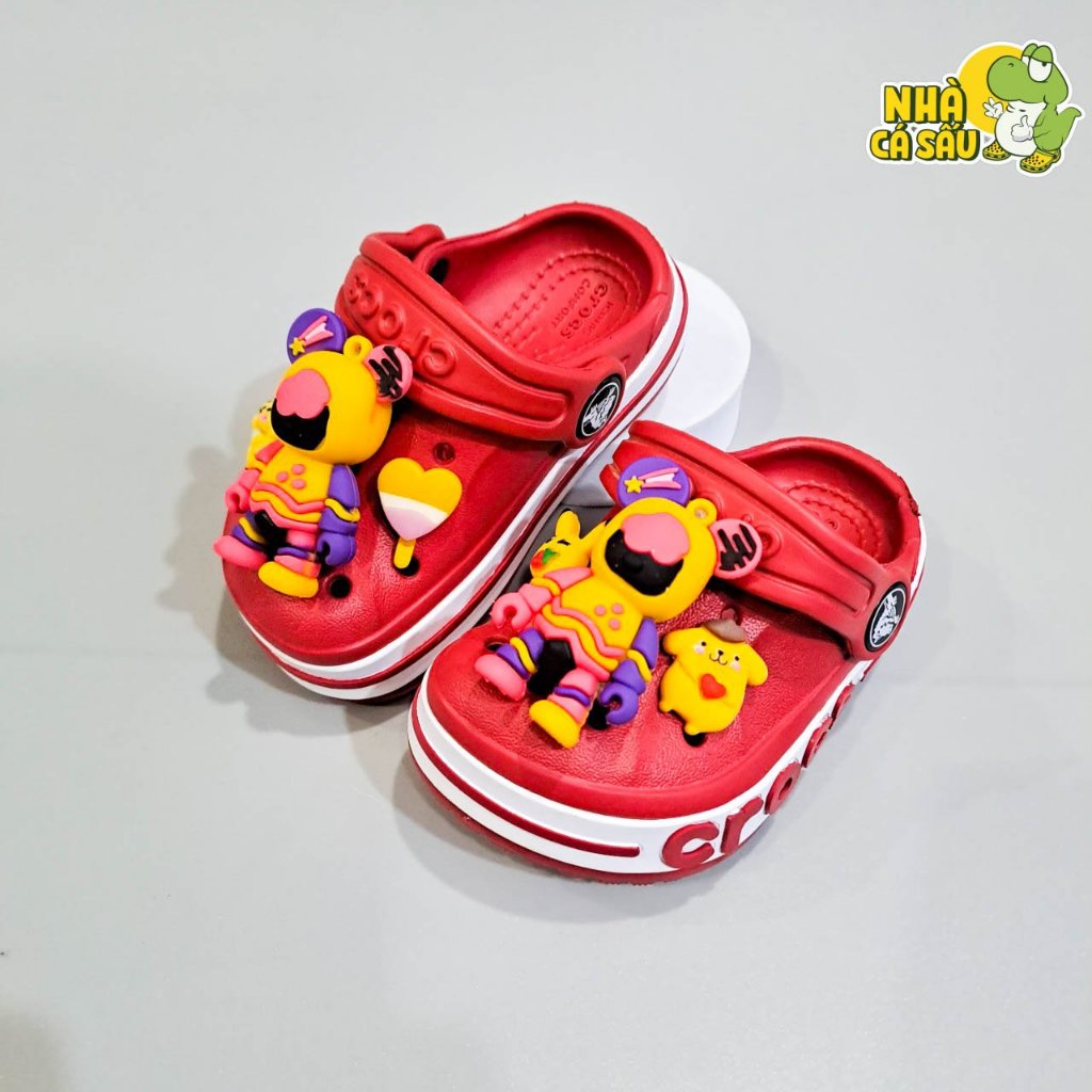 Dép cross bayaband cho bé trai bé gái chính hãng tặng jibbitz charms 3D loại đẹp, dép sục cross trẻ em baya Nhà Cá Sấu