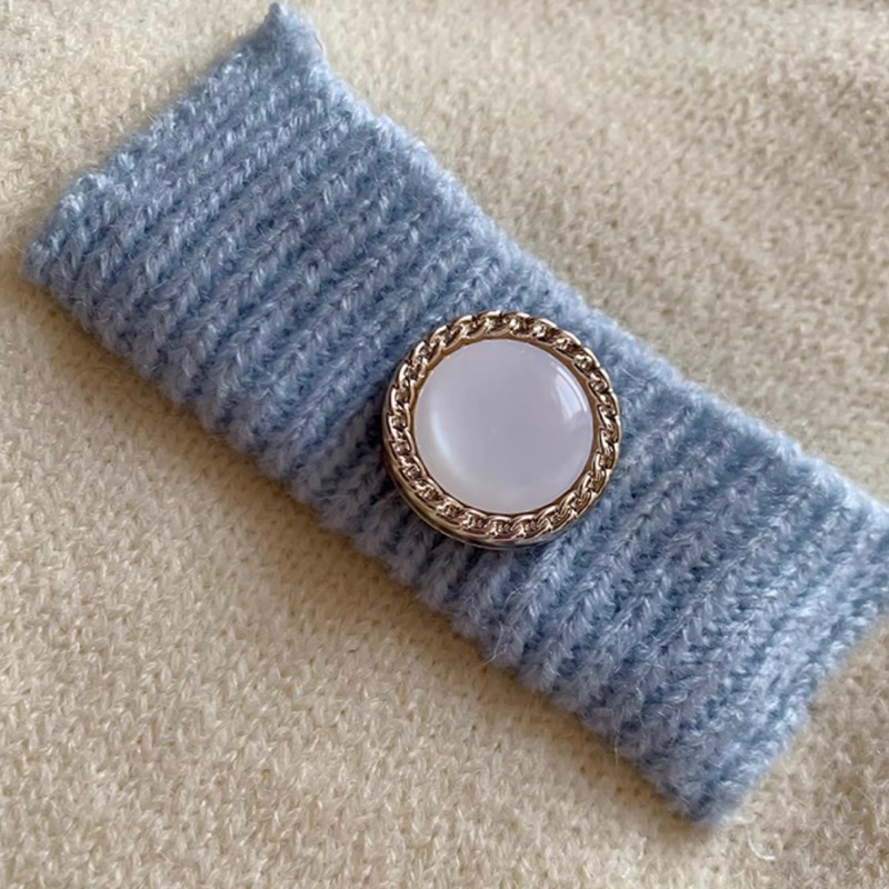 Set Áo Váy Dệt Kim Viền Xanh Đính Nút Xinh Xắn