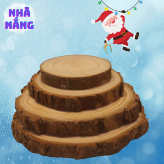 SIZE (5-10CM) Khoanh gỗ thông thơm làm ĐẾ CÂY THÔNG noel, lót ly cốc, nến- Phụ kiện làm đồ handmade, chụp ảnh
