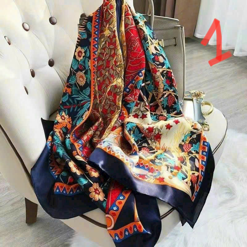 (Giao màu ngẫu nhiên) Khăn lụa cao cấp size đại (90x180cm)