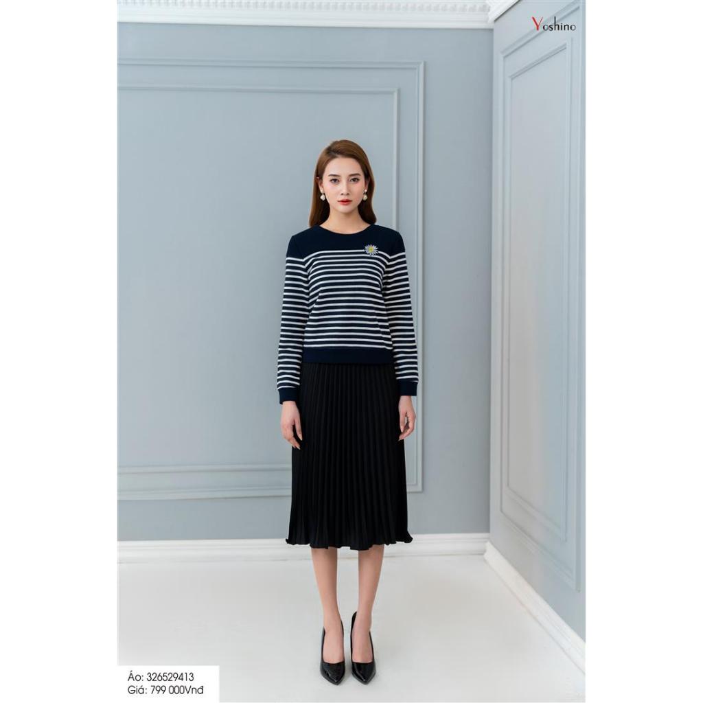 Sơ mi kẻ ngang tím than Yoshino