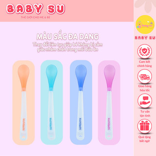 Bộ thìa mềm báo nóng richell - kichilachi cho bé ăn dặm - baby su