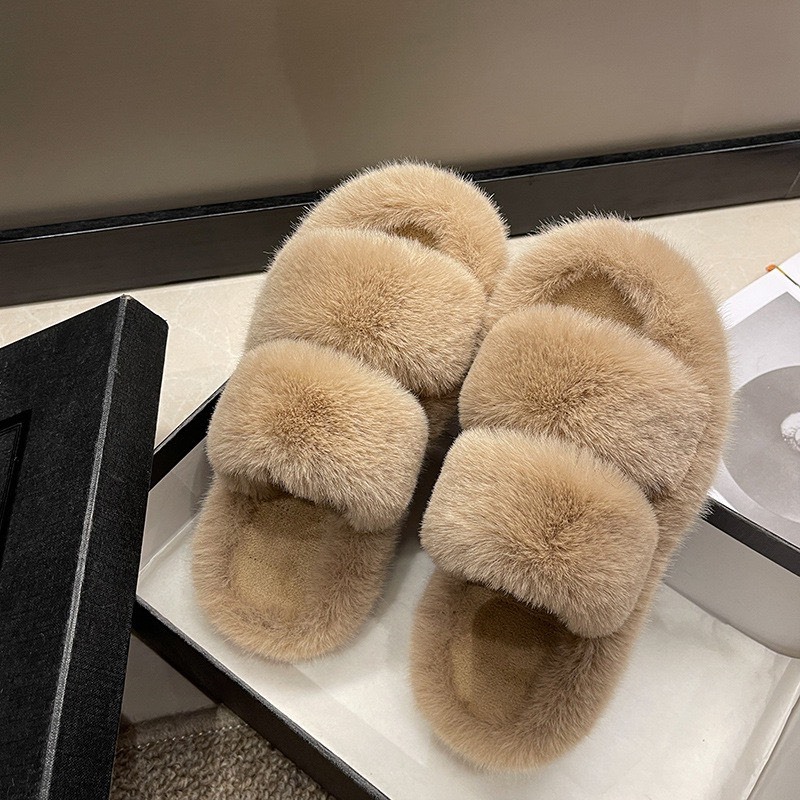 Dép bông đi trong nhà,Dép lông 2 quai lông mềm mịn êm chân tôn dáng nịnh chân cao 5cm