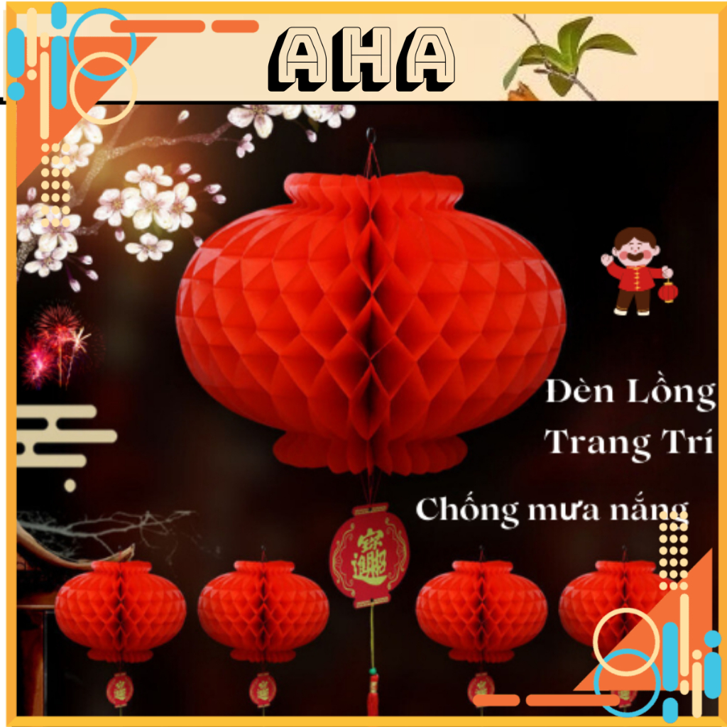 đèn lồng nilong trang trí tết treo tết