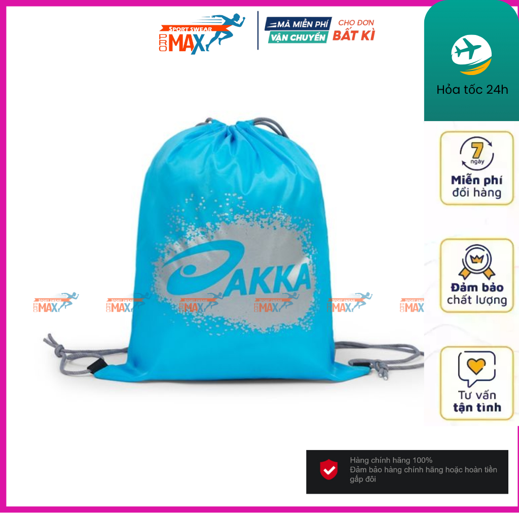 Túi rút thể thao loại balo dây rút thương hiệu Akka 3 màu thể tích 20l có ngăn nhỏ bên trong cao cấp